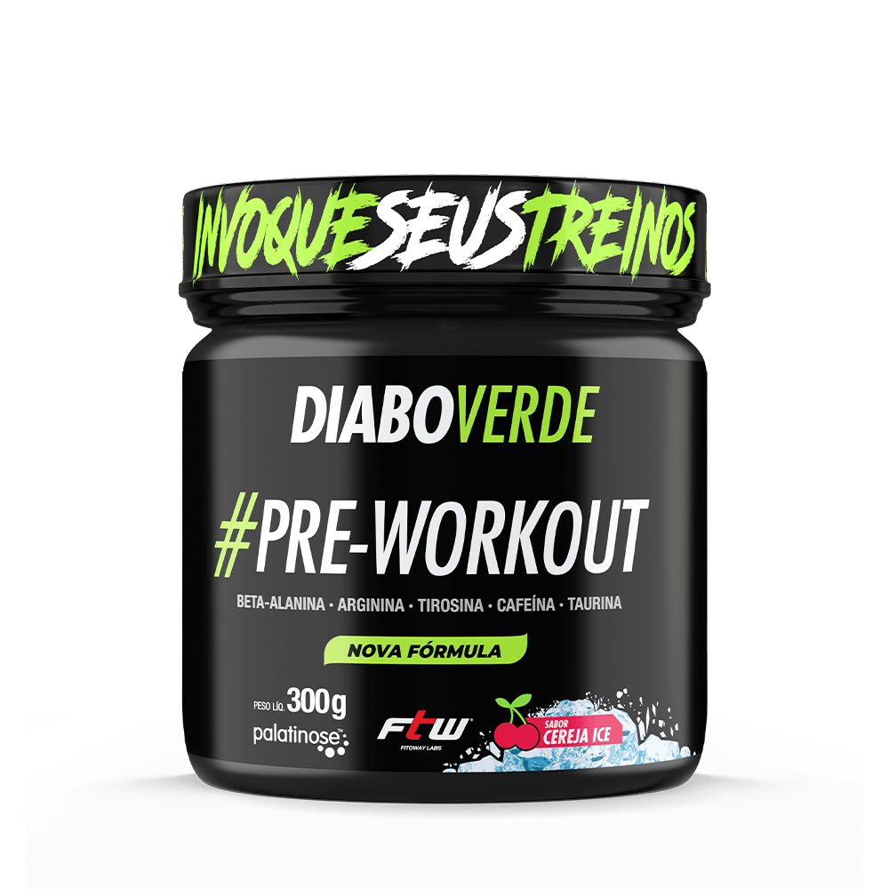 FTW Diabo Verde #Pre-Workout 300G - Sabor Cereja Ice