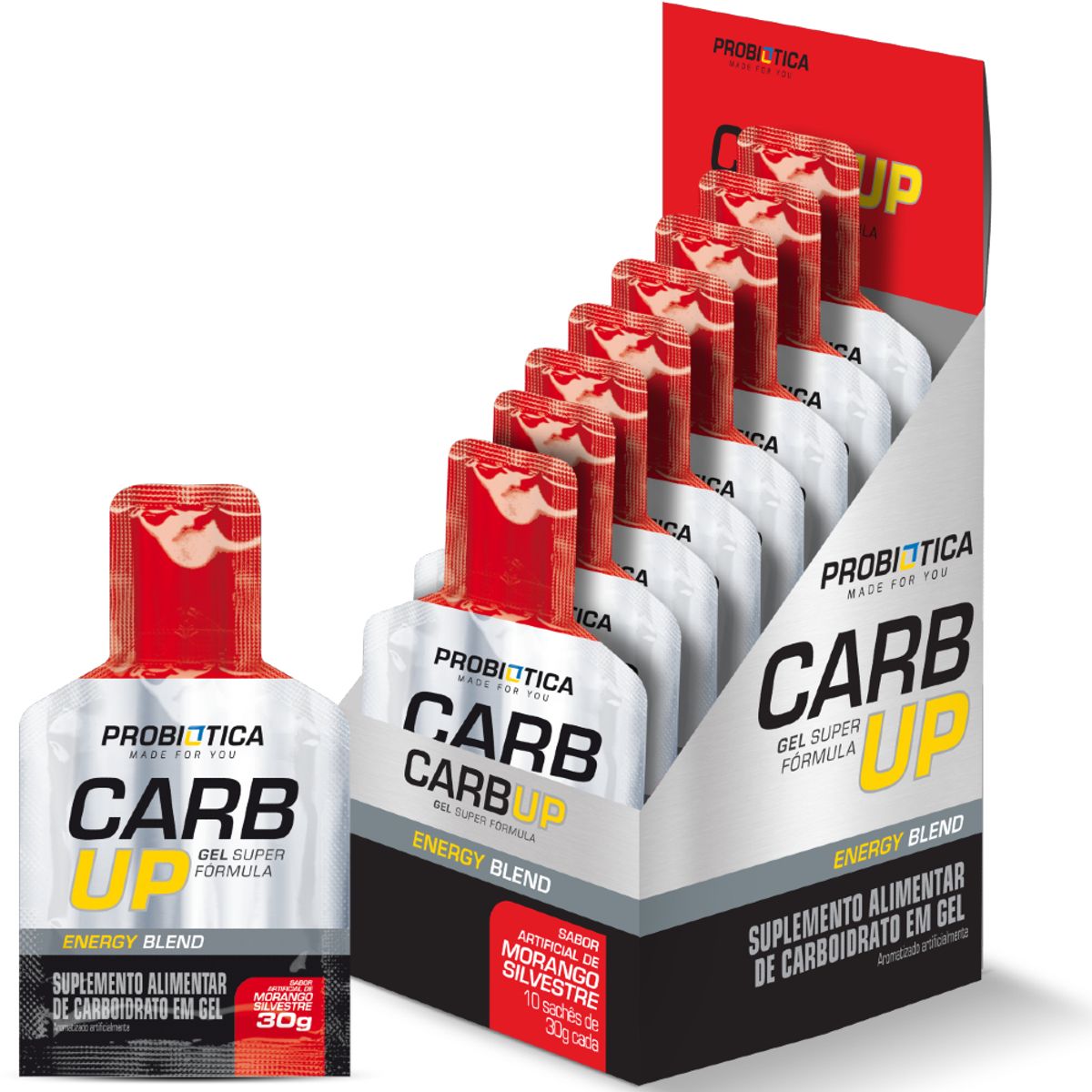 Probiotica Carb Up Gel Super Fórmula Display Morango Silvestre - Caixa