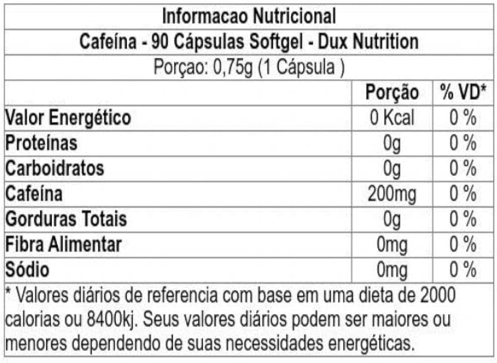Dux Nutrition Cafeina 90 Capsulas