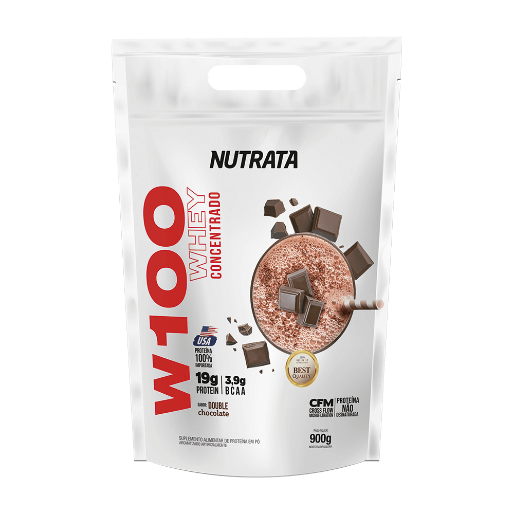 Nutrata Whey 100% Refil 900g - Sabor Chocolate