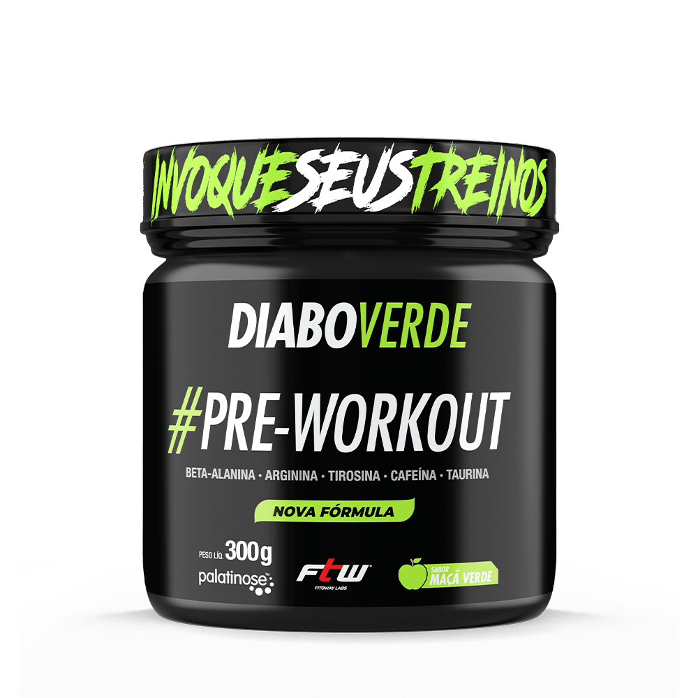 FTW Diabo Verde #Pre-Workout 300G - Sabor Maçã Verde