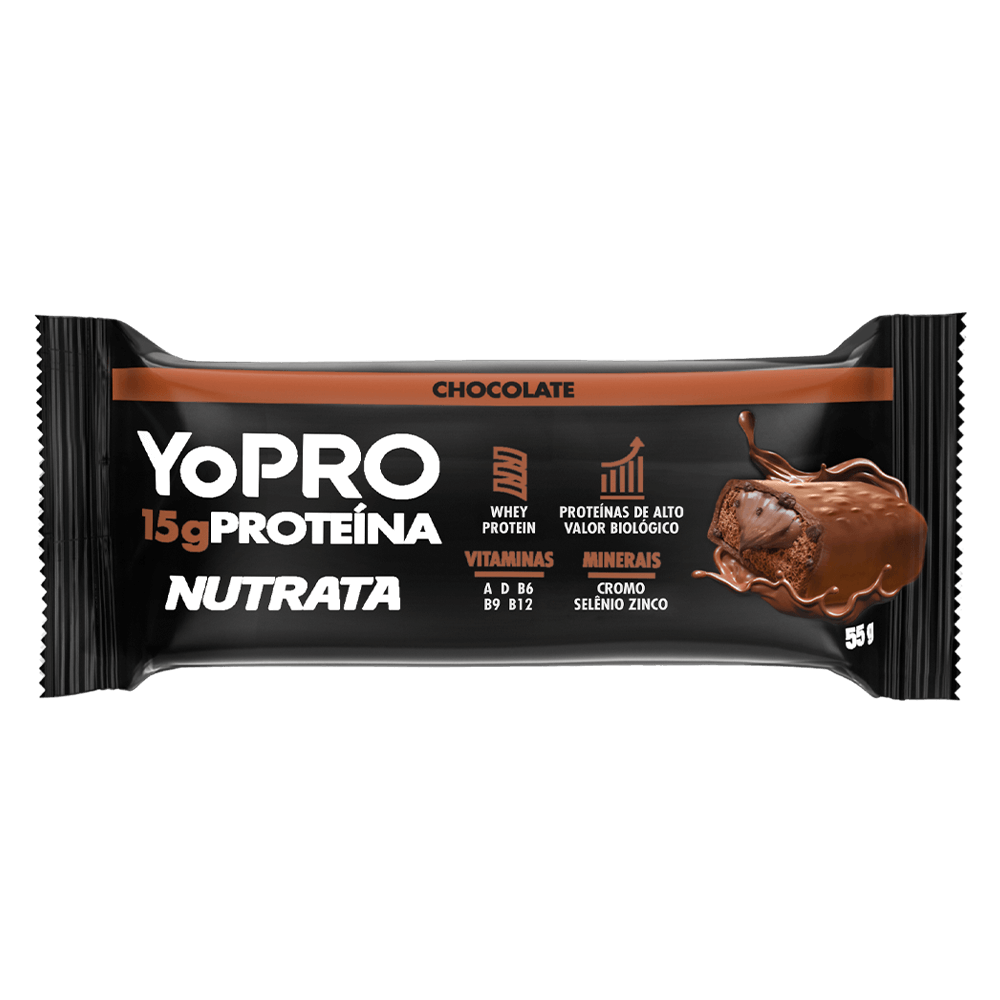 Nutrata Barra de Proteína YoPro 55g - Sabor Chocolate