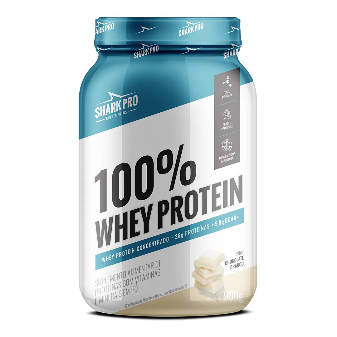 Shark Pro Whey Protein 100% 900g Pote - Chocolate Branco