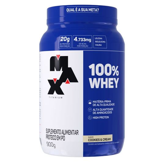 Max Titanium 100% Whey Pote 900G Cookies & Cream V01