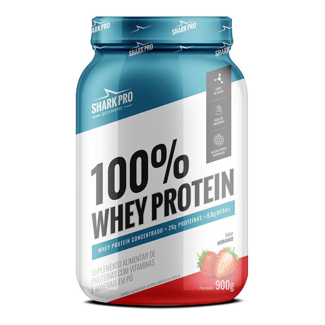 Shark Pro Whey Protein 100% 900g Pote - Morango