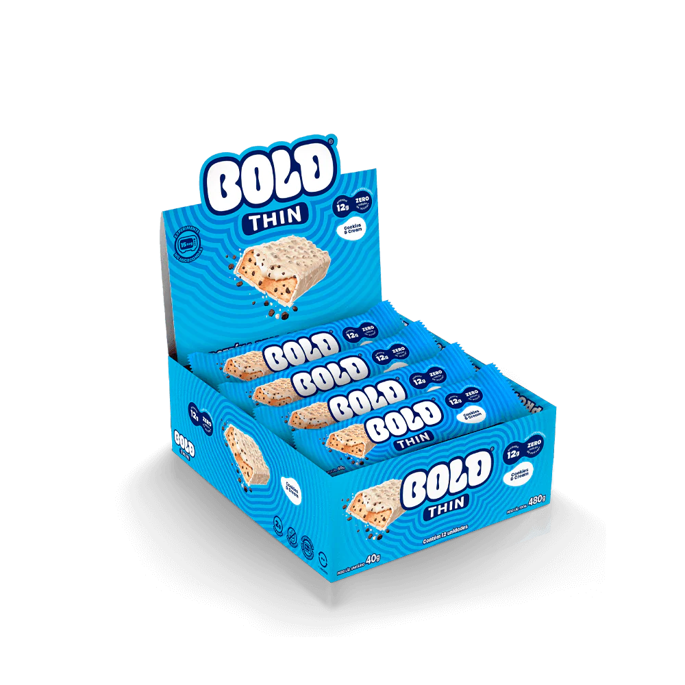 Bold Bar Thin Cookies e Cream 40g