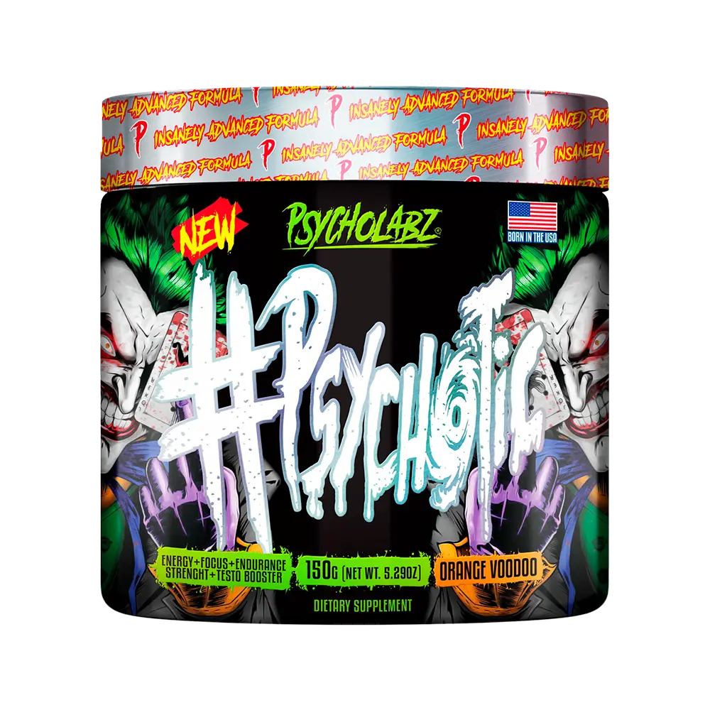 Psycholabz Pré-Treino Psychotic 150g - Sabor Laranja Vodoo