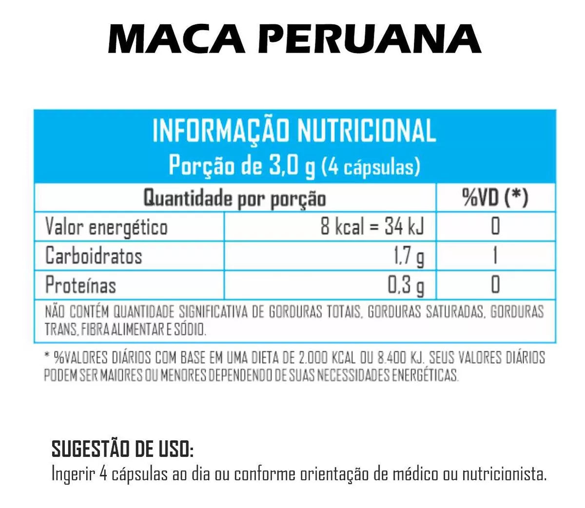 Body Nutri Maca Peruana 2500mg 150 cápsulas