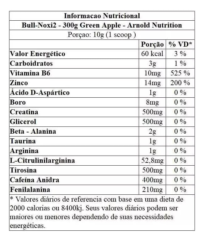 Maxeffect Pré-Treino BULL-NOXI2 300g - Sabor Maçã Verde