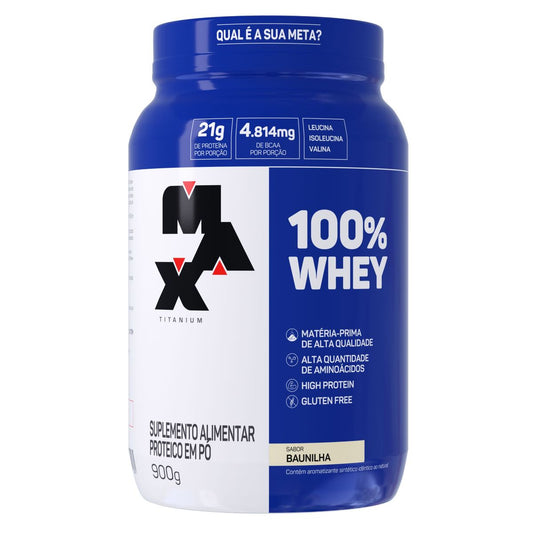 Max Titanium 100% Whey Pote 900G Baunilha V01