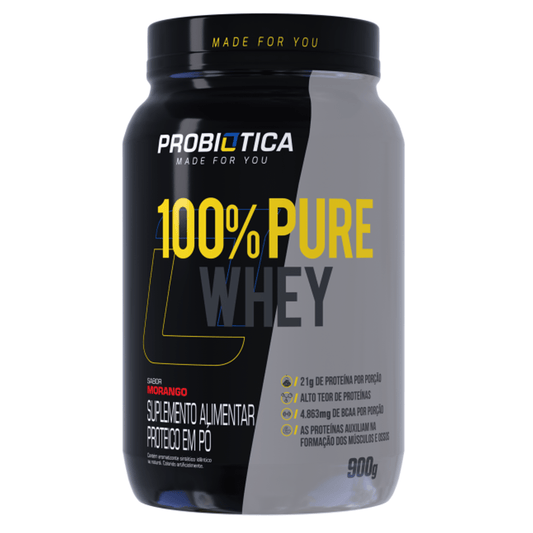 Probiótica 100% Pure Whey 900g - Morango