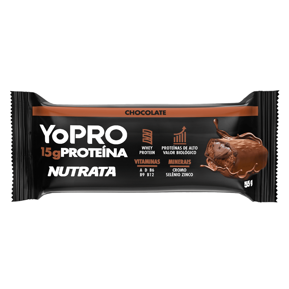 Nutrata Barra de Proteína YoPro 55g  - Sabor Chocolate