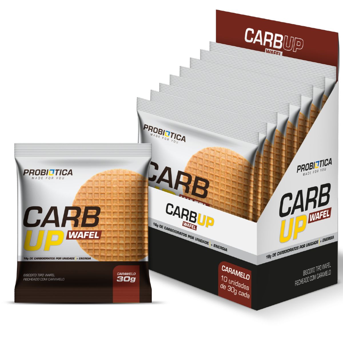 Probiotica Carb Up Wafel Display 300G Caramelo